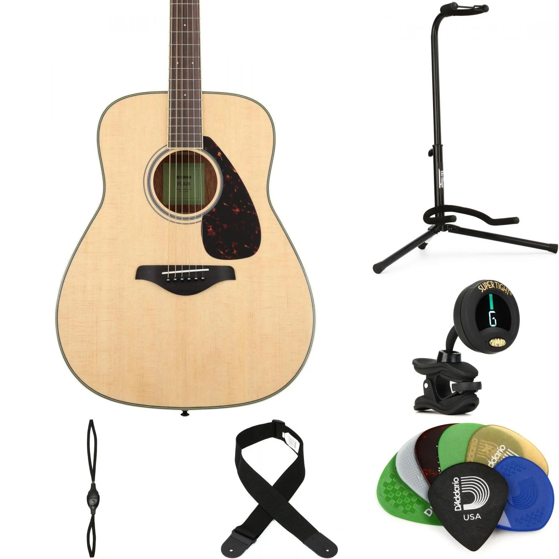 

Комплект акустической гитары Yamaha FG820 Dreadnought Essentials — натуральный