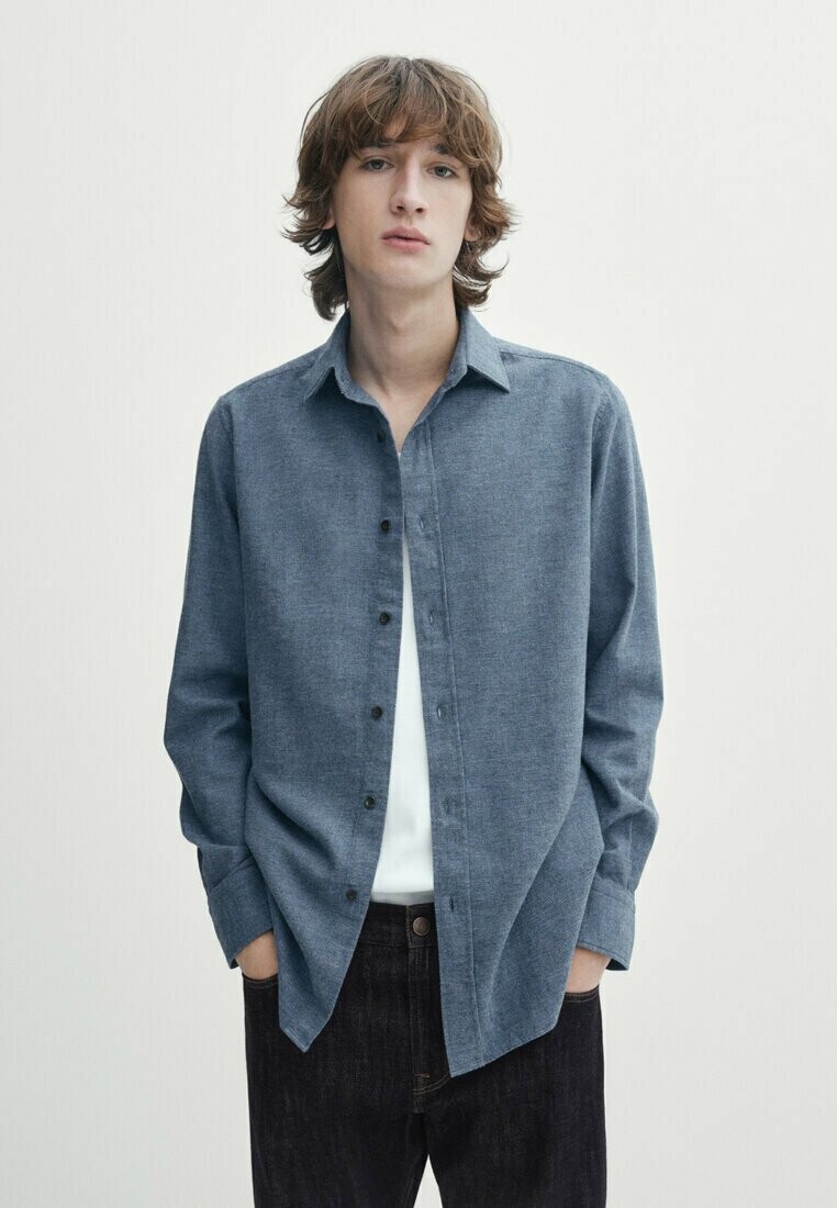 

Рубашка HOUNDSTOOTH Massimo Dutti, цвет blue
