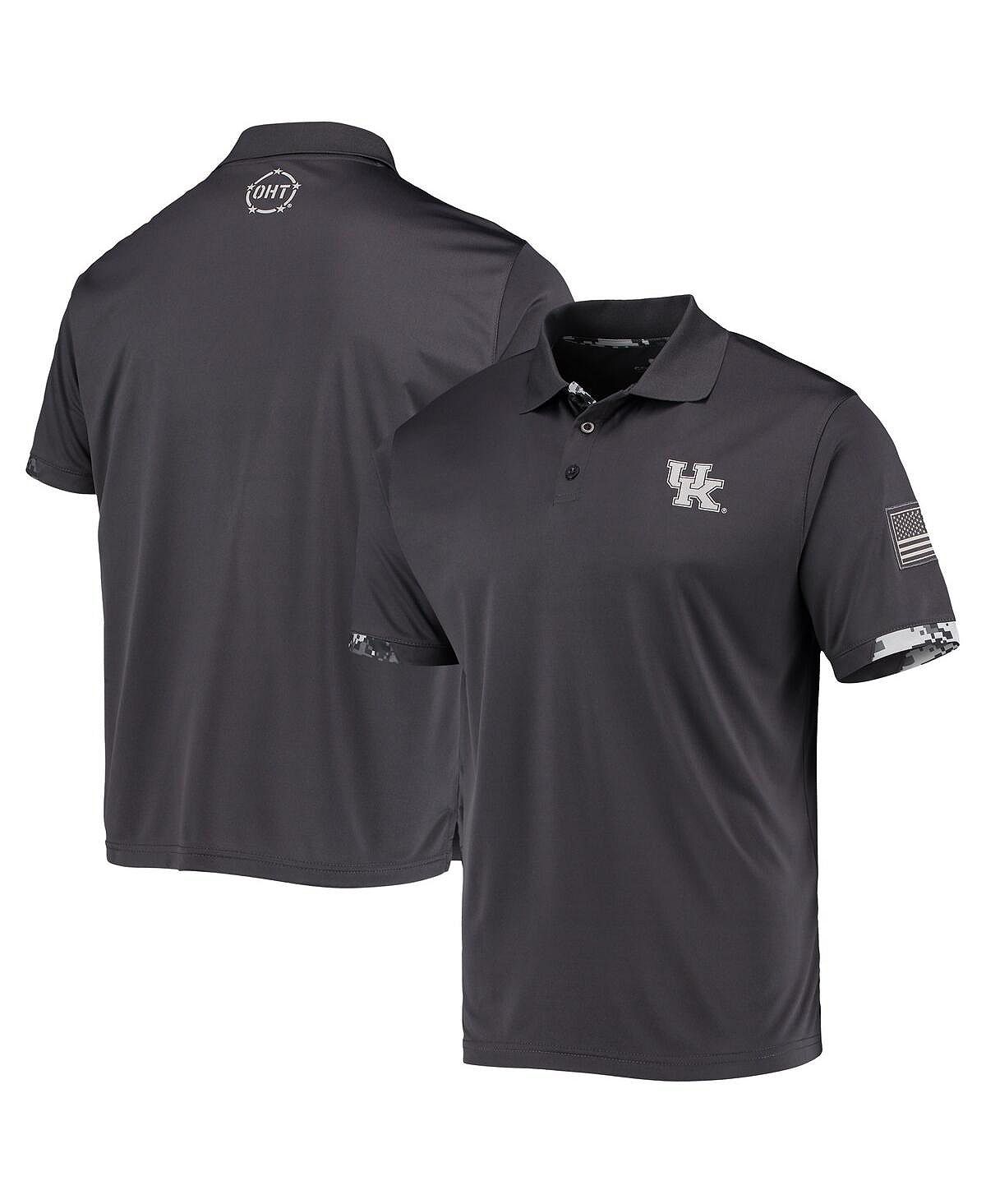 Мужская темно-серая рубашка-поло с цифровым камуфляжем и цифровым камуфляжем в стиле милитари OHT Kentucky Wildcats OHT Colosseum