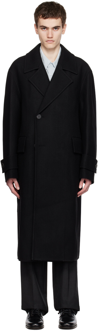 

Серое пальто с зубчатыми лацканами Solid Homme, Серый