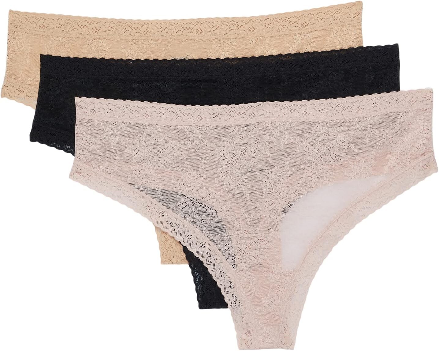 

Набор из 3 стрингов Escape Natori, цвет Black/Café/Rose Beige
