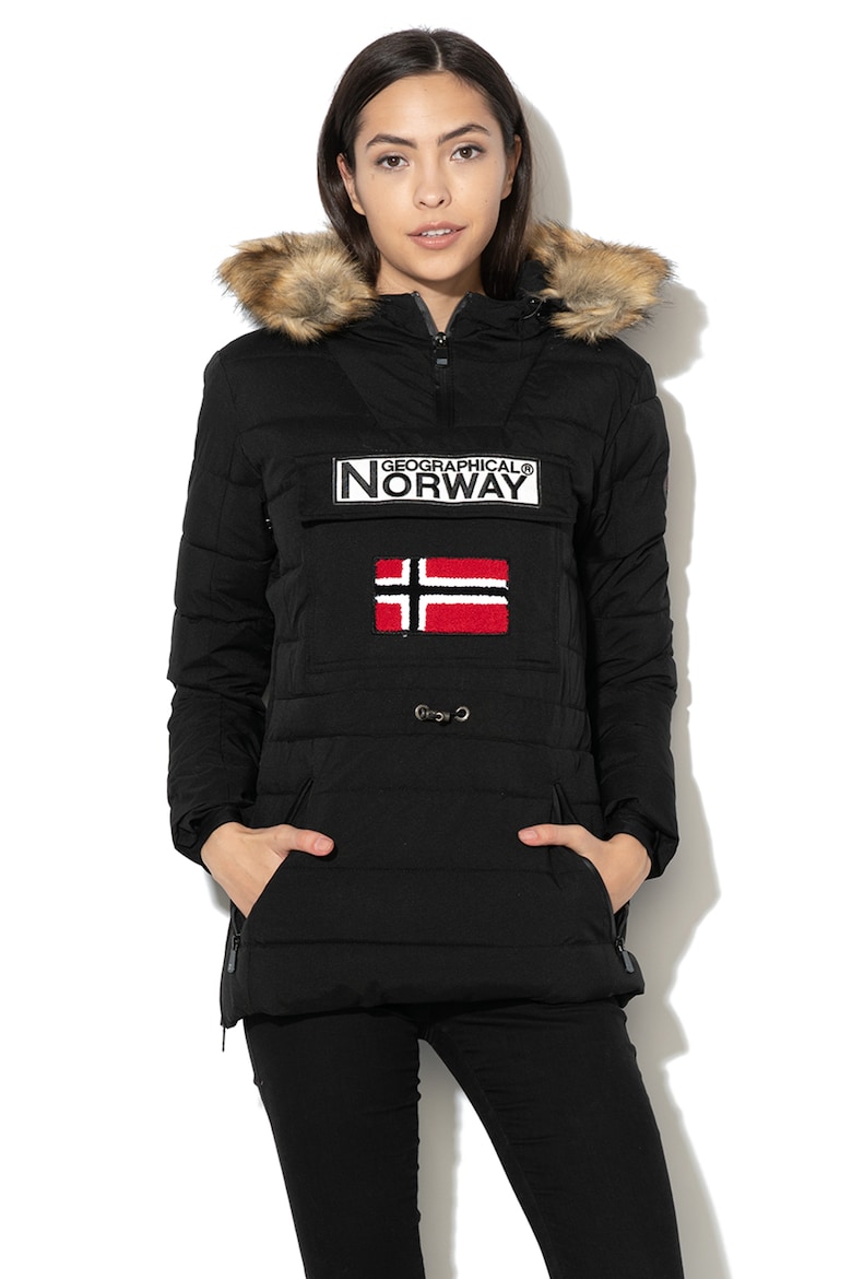 Зимняя куртка Belinda со съемным эко-пухом Geographical Norway, черный зимняя куртка belinda со съемным эко пухом geographical norway серый