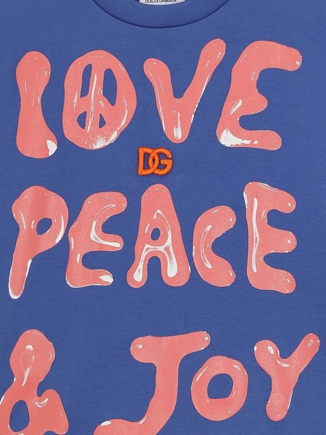 

Футболка Love Peace & Joy с логотипом Dolce & Gabbana Kids, синий