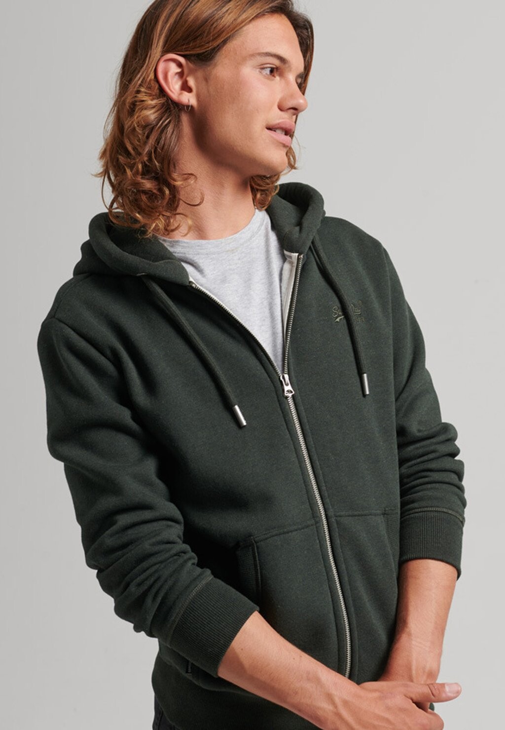 

Толстовка на молнии Superdry Vetoketjullinen College, Серый