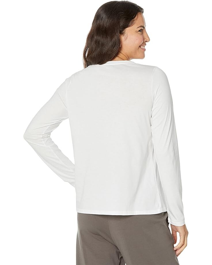 

Футболка с длинным рукавом Eileen Fisher Round Neck Long Sleeve Tee, белый