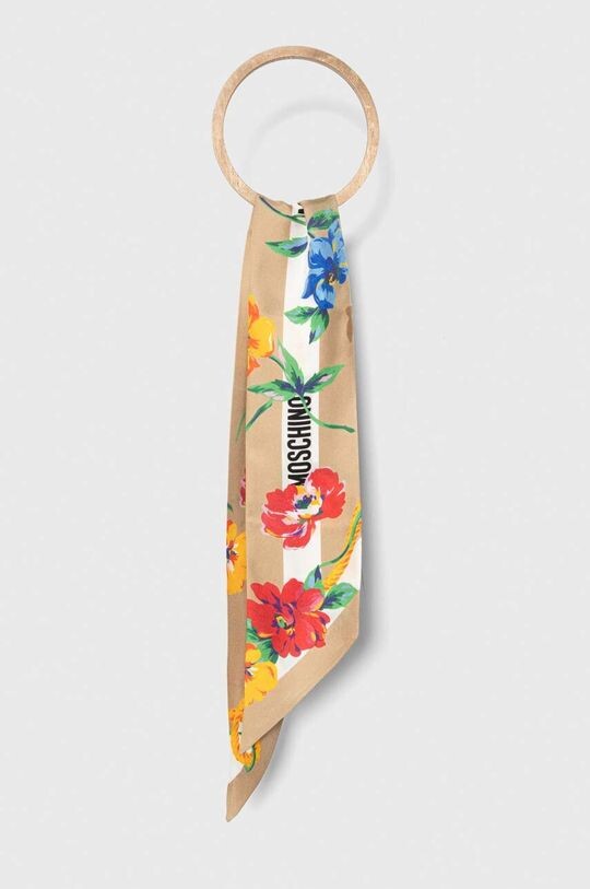 

Шелковый шарф Moschino, бежевый