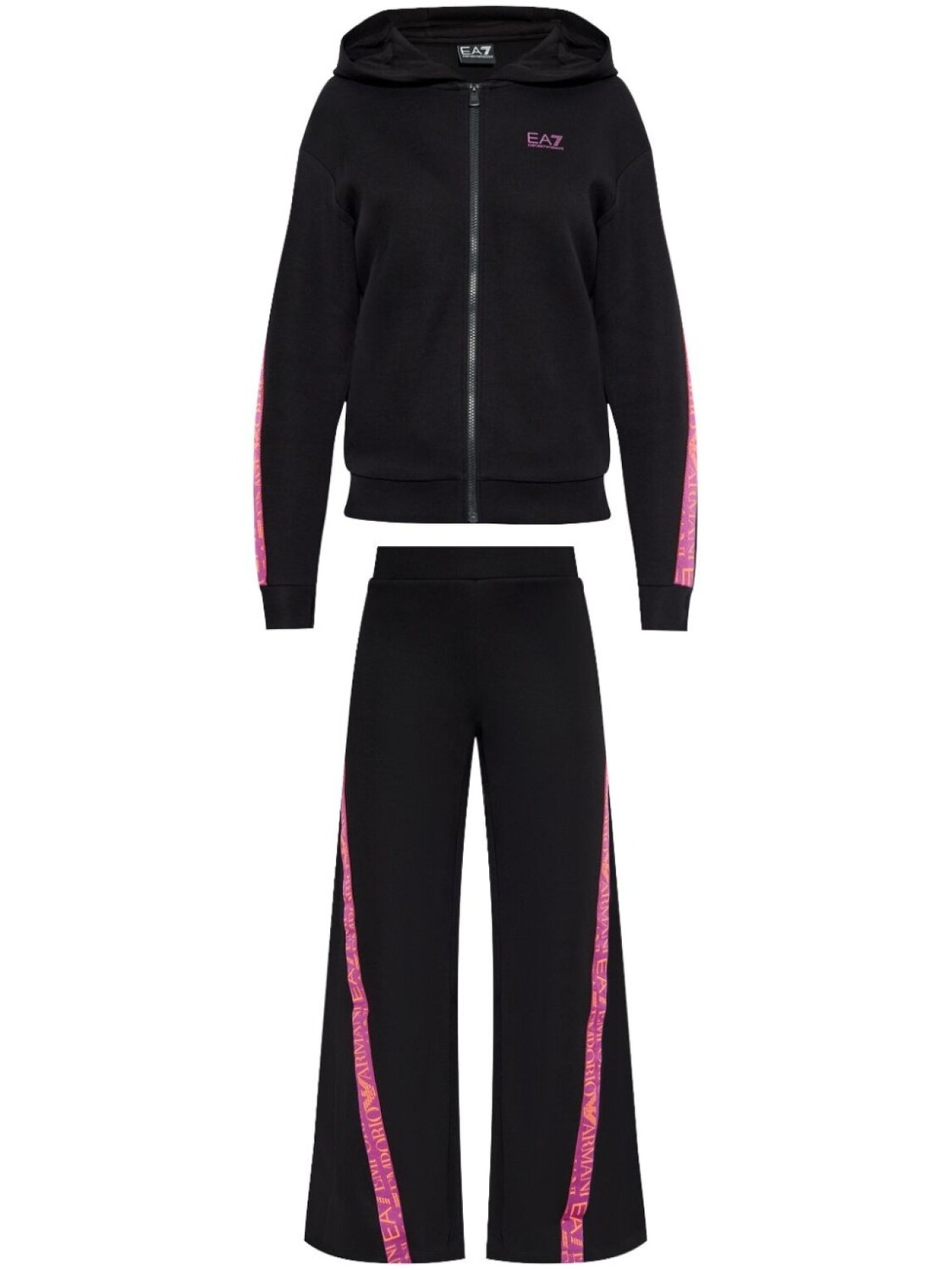 

Спортивный костюм Ea7 Emporio Armani из хлопковой смеси с логотипом, черный