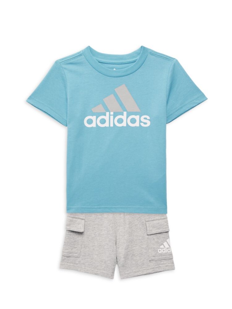 

Комплект из двух предметов: футболка и шорты для мальчика Adidas, цвет Light Blue