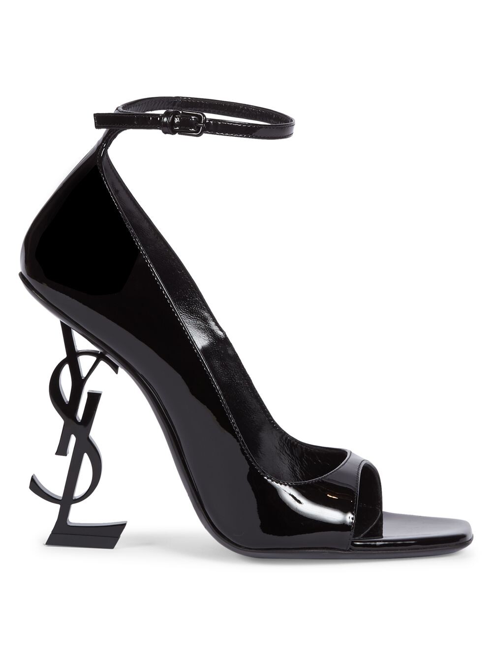 

Туфли-лодочки Opyum из лакированной кожи с открытым носком Saint Laurent, черный