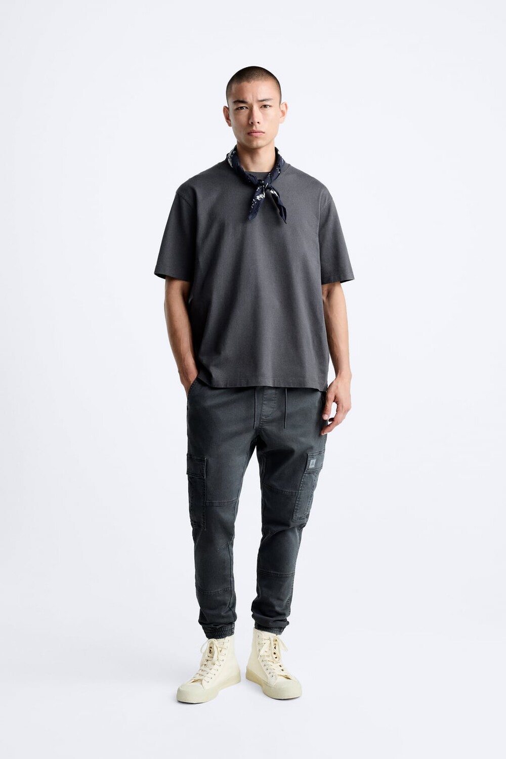 

Брюки soft cargo ZARA, серый