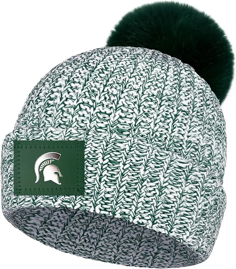 

Зеленая вязаная шапка с помпоном Love Your Melon, штат Мичиган, Spartans