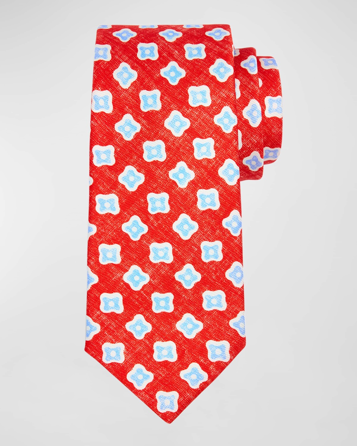 

Мужской шелковый галстук с абстрактным принтом Kiton, цвет Red Multi