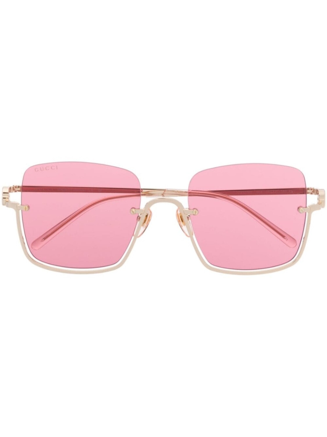 

Gucci Eyewear солнцезащитные очки в массивной оправе, золотистый