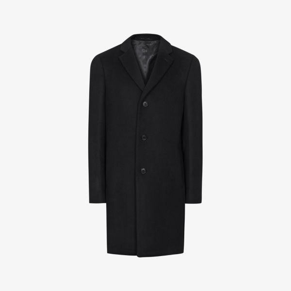 Однобортное пальто Gable из смесовой шерсти Reiss, черный