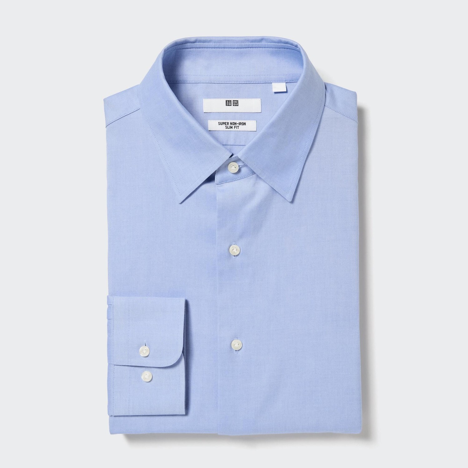 

Рубашка UNIQLO Non-iron узкого кроя, светло-синий