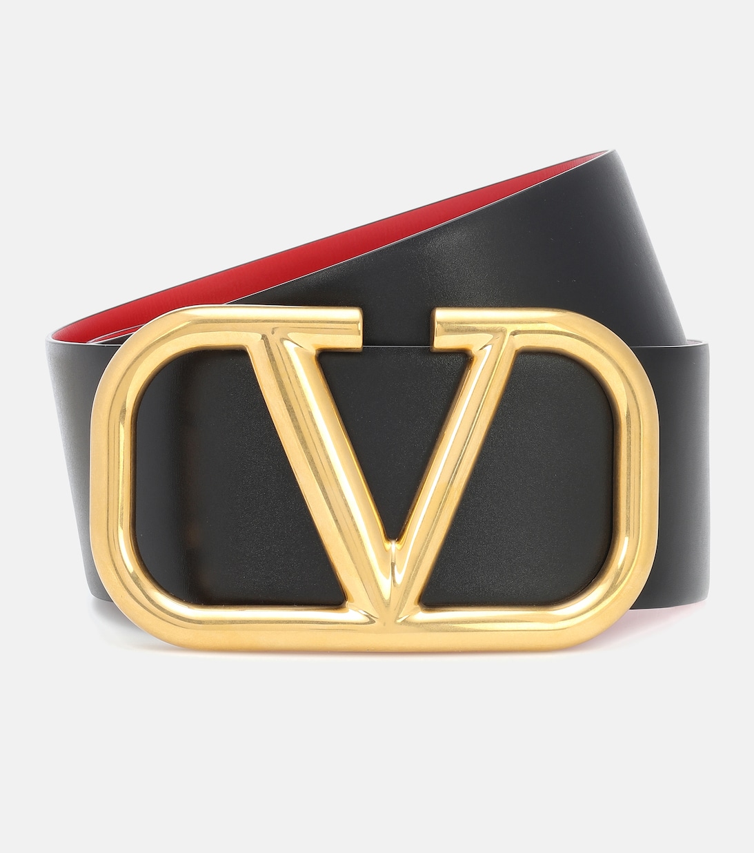 Двусторонний кожаный ремень с логотипом V Valentino Garavani, разноцветный