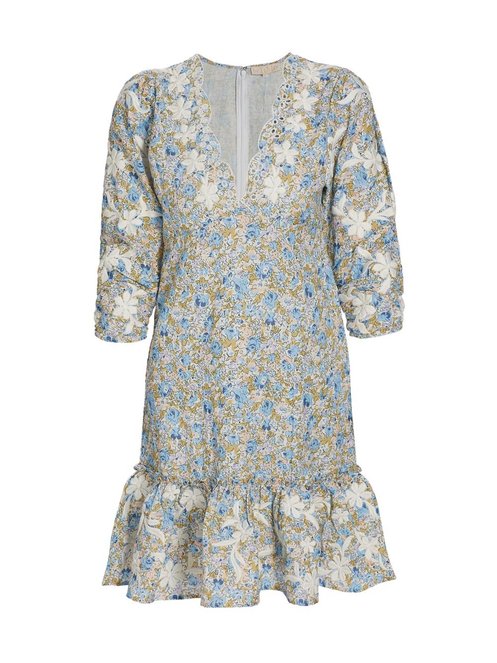 цена Мини-платье из смесовой льняной ткани с цветочным принтом byTiMo