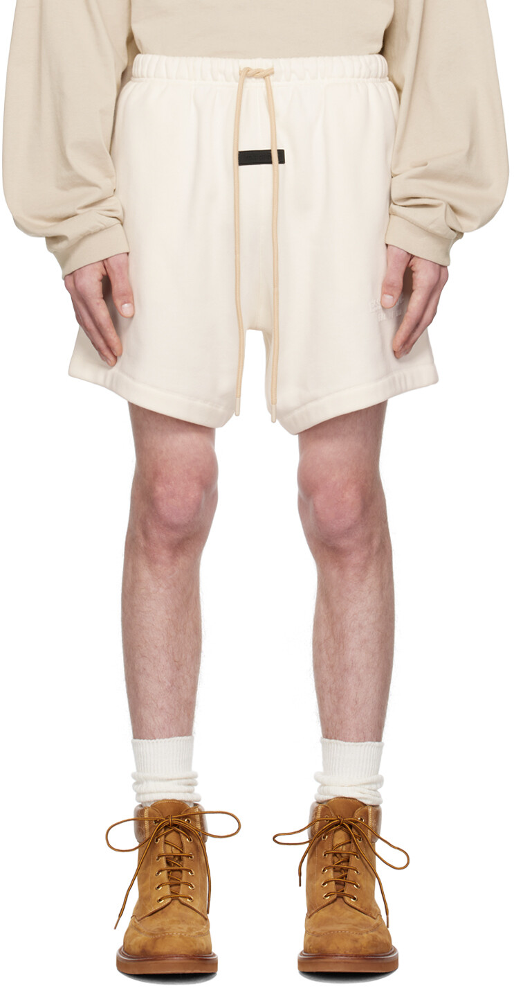 

Бело-белые шорты на шнурке Fear of God ESSENTIALS