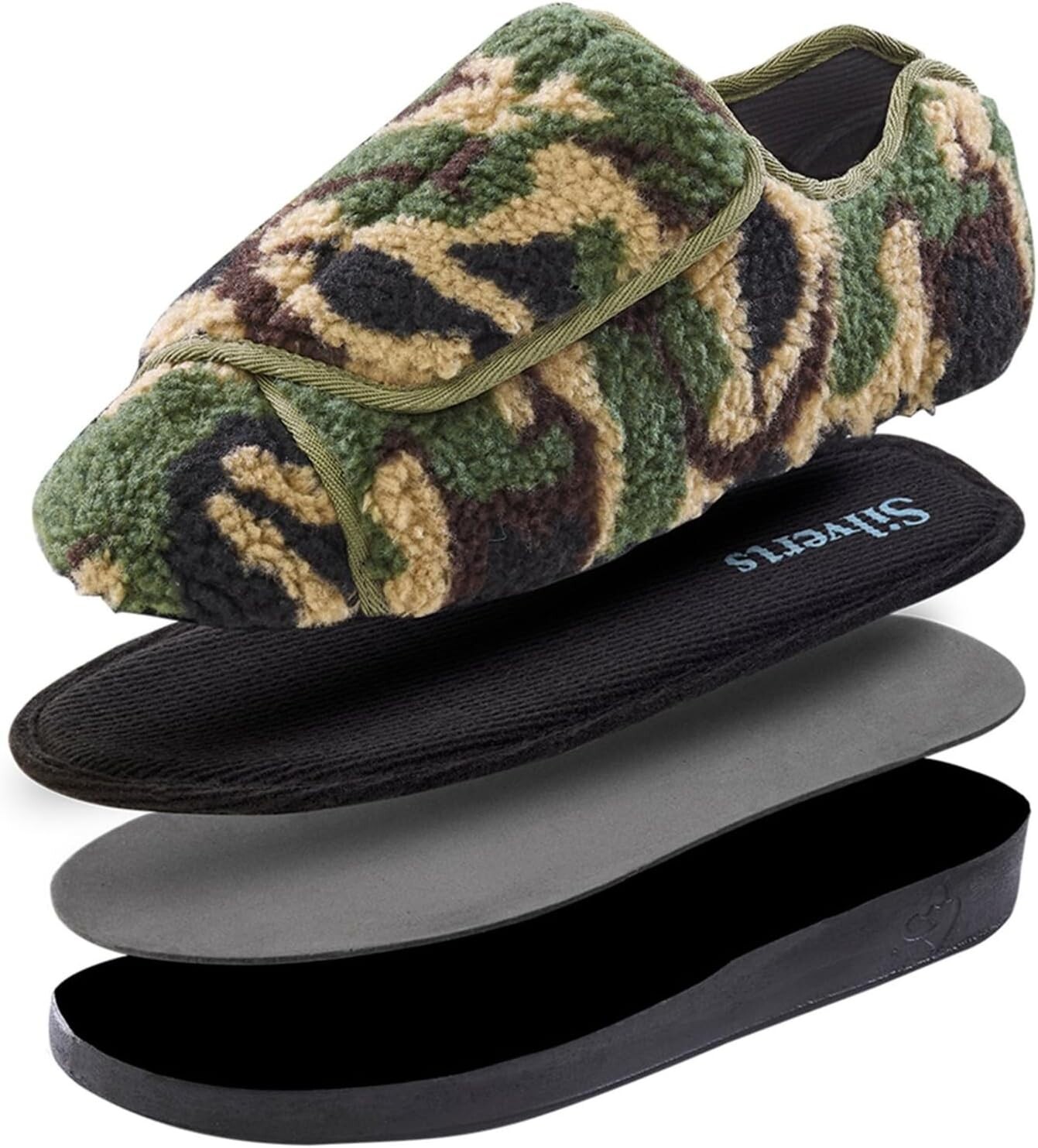 

Тапочки Extra Extra-Wide Easy Closure Slipper Silverts, цвет Camo/Black