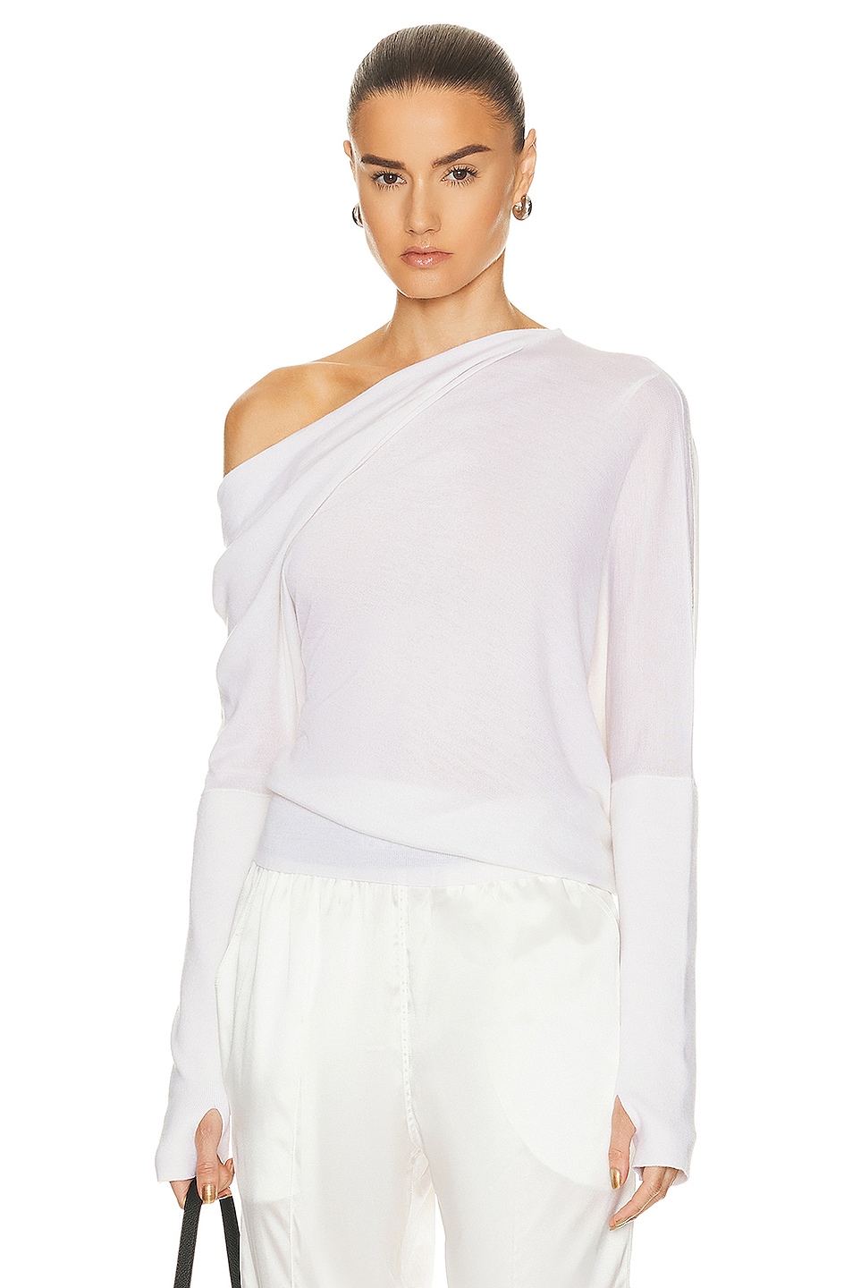 

Топ Tom Ford Cashmere Off The Shoulder, цвет Chalk