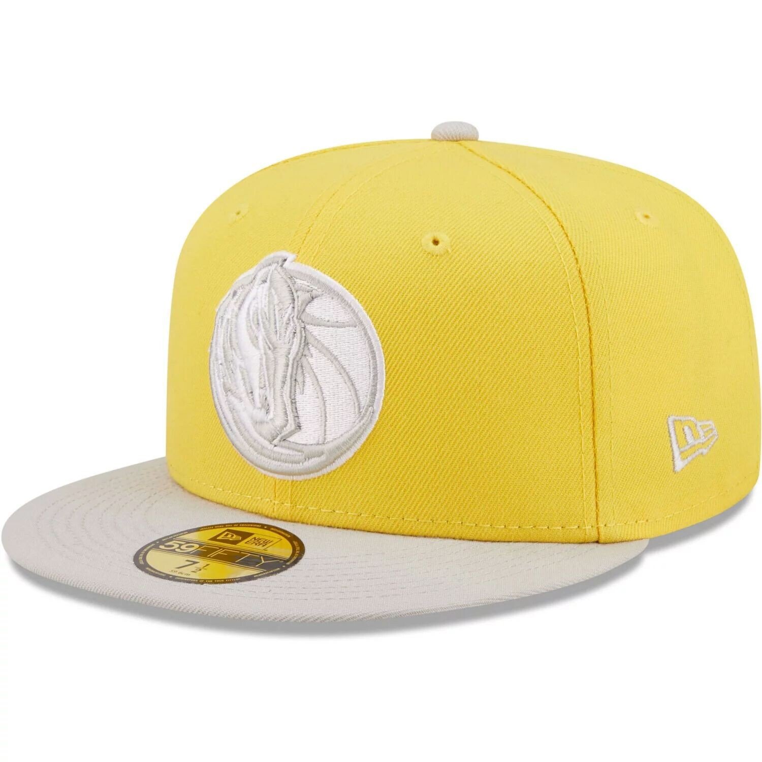 

Мужская облегающая шляпа New Era желто-серого цвета Dallas Mavericks 59FIFTY