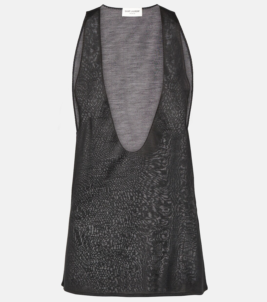 

Шелковая майка Saint Laurent, черный