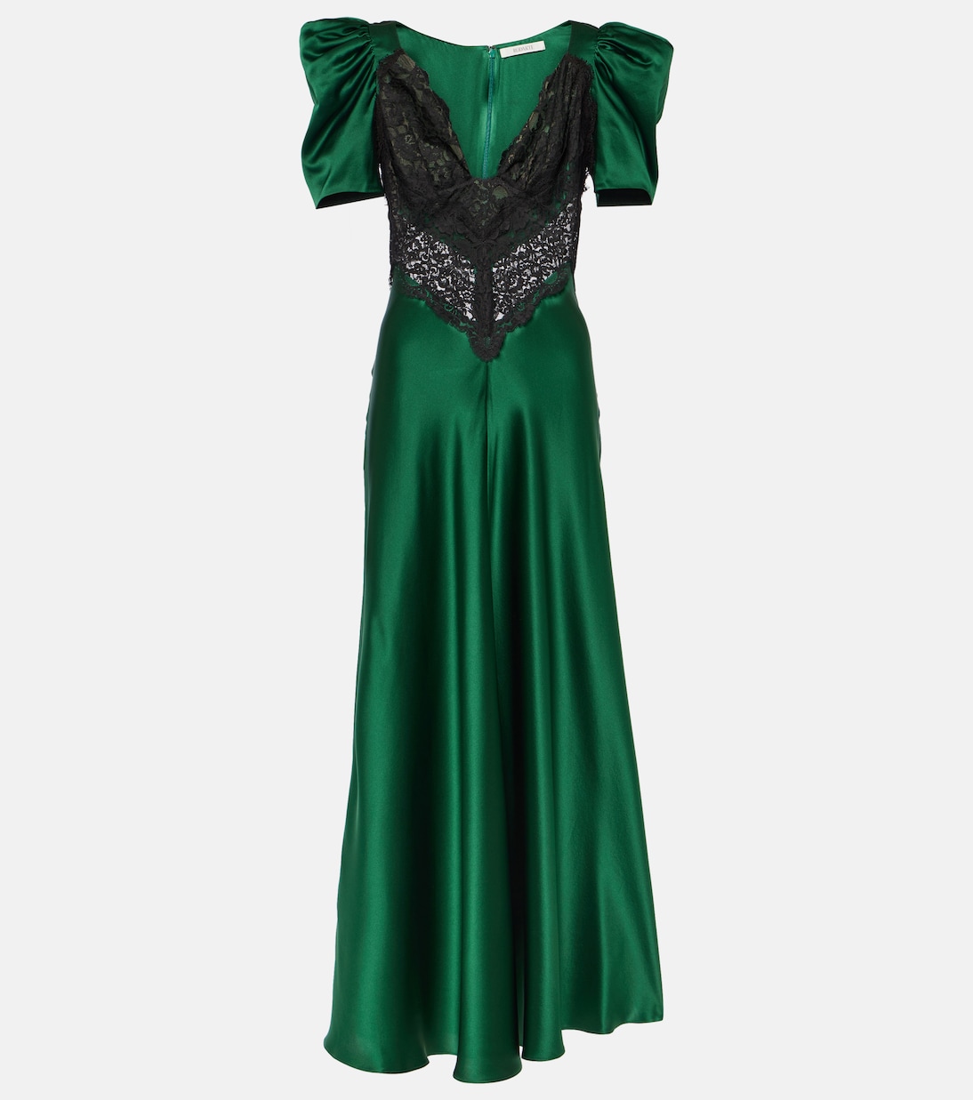цена Платье макси из шелкового кружева Rodarte, зеленый