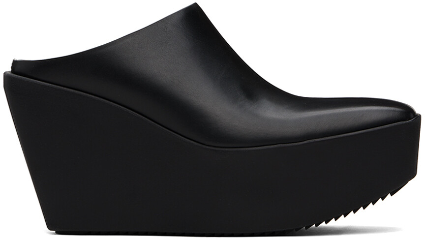 

Черные серебристые мюли на платформе Rick Owens