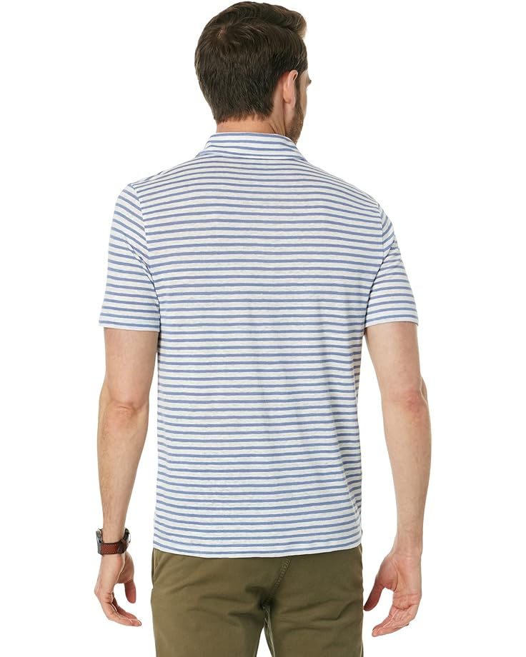 Поло Vince Stripe Linen Short Sleeve Polo, цвет Off-White/Rivera
