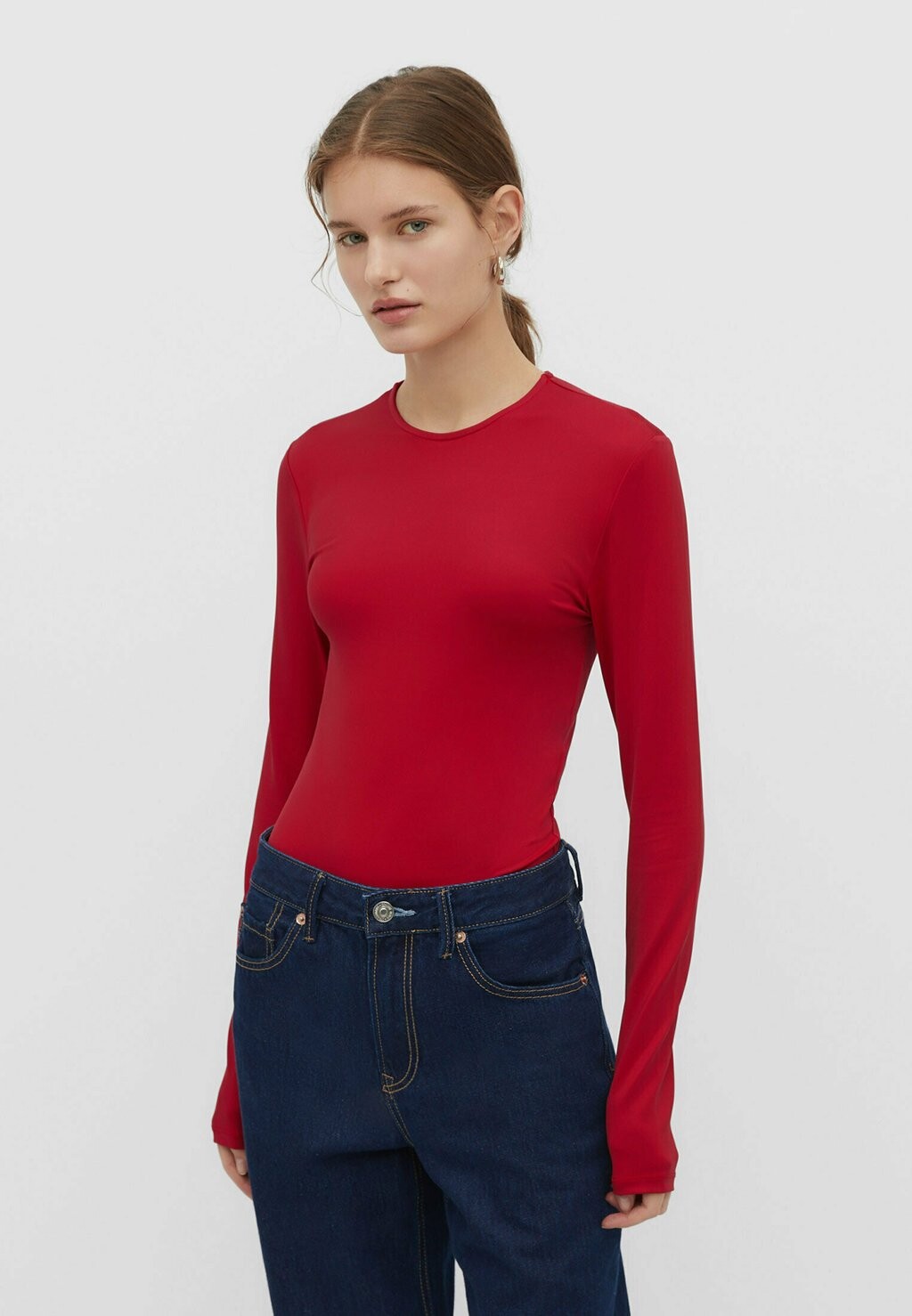 

Блузка с длинными рукавами Stradivarius, красный