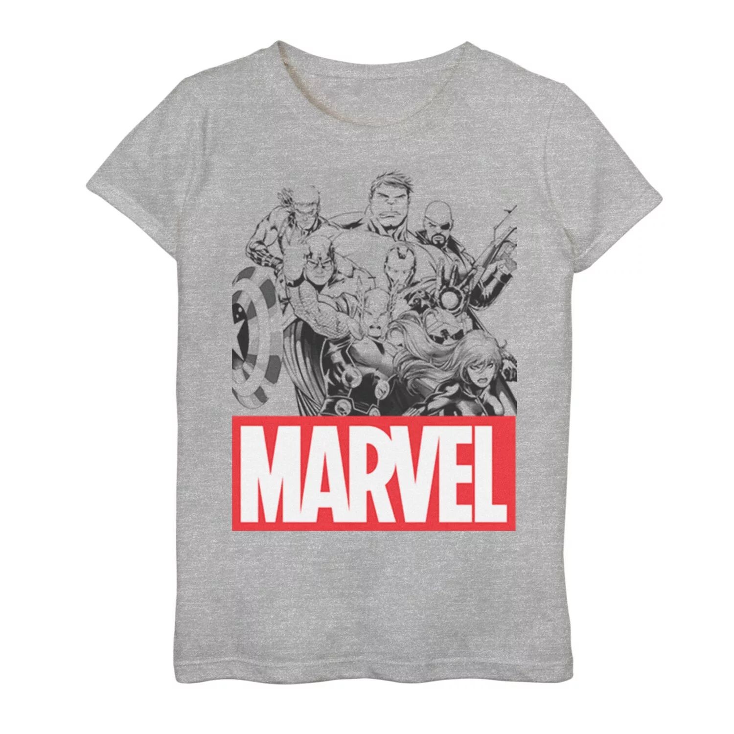 

Футболка с логотипом Marvel Line Art Group для девочек 7–16 лет Marvel