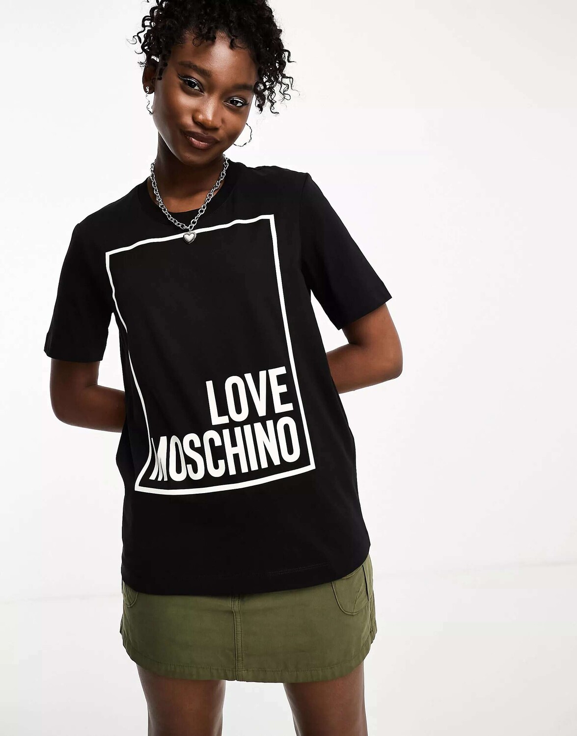 

Черная футболка с логотипом Love Moschino, Черный