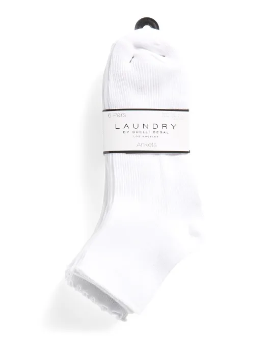 

6 пар носков с краями салата Laundry, белый