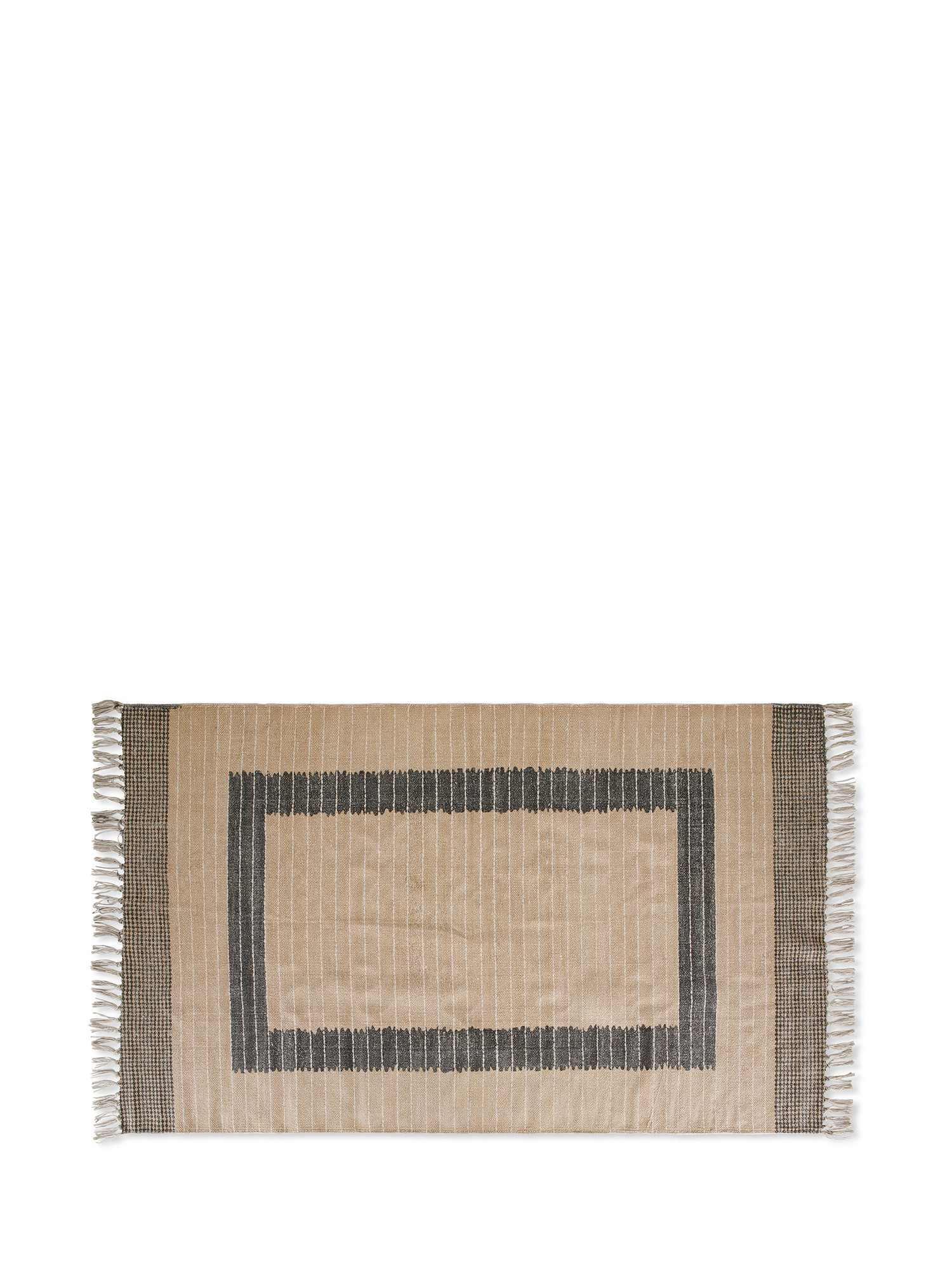 Хлопковый ковер с геометрическим рисунком Coincasa, бежевый