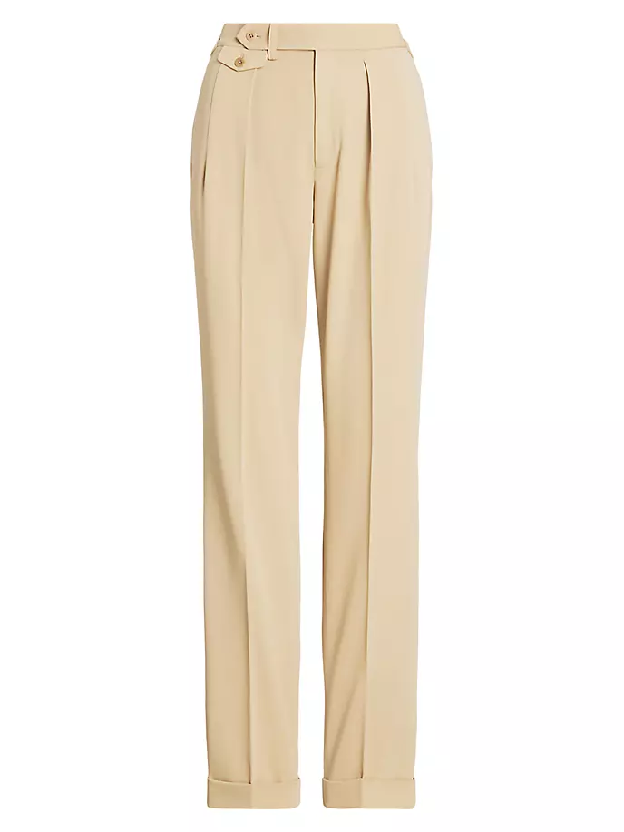 

Шерстяные брюки прямого кроя Graison Ralph Lauren Collection, цвет icon tan