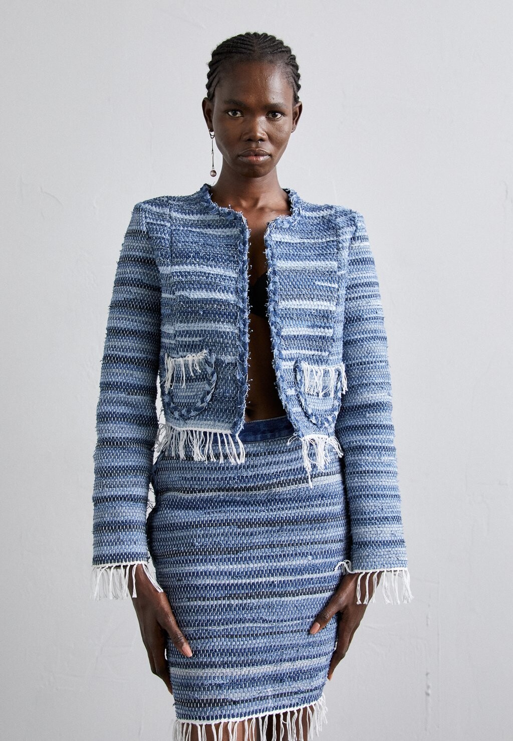 

Джинсовая куртка Jacket In Rug Technique Ksenia Schnaider, цвет blue melange