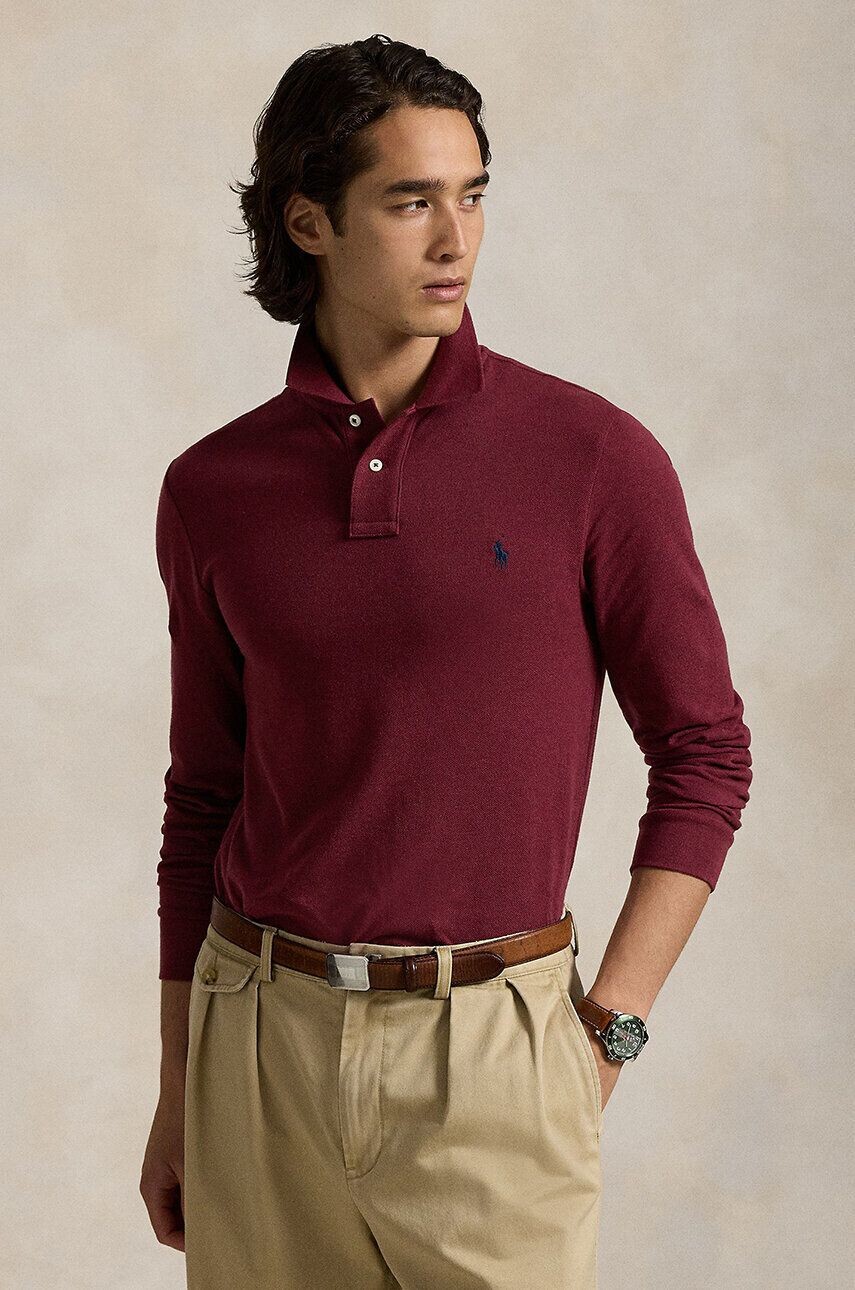 

Хлопковый топ Polo Ralph Lauren с длинными рукавами, красный