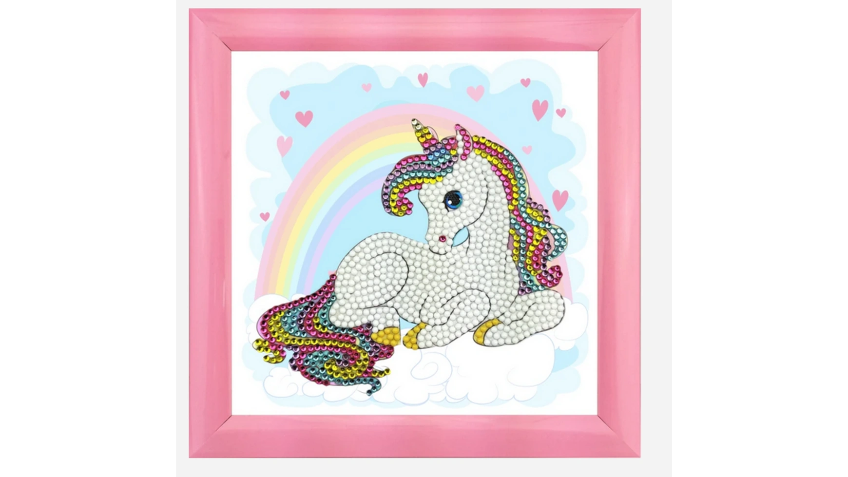 Craft Buddy Crystal Art Алмазная картина в рамках Радужный единорог 18 x 18 см