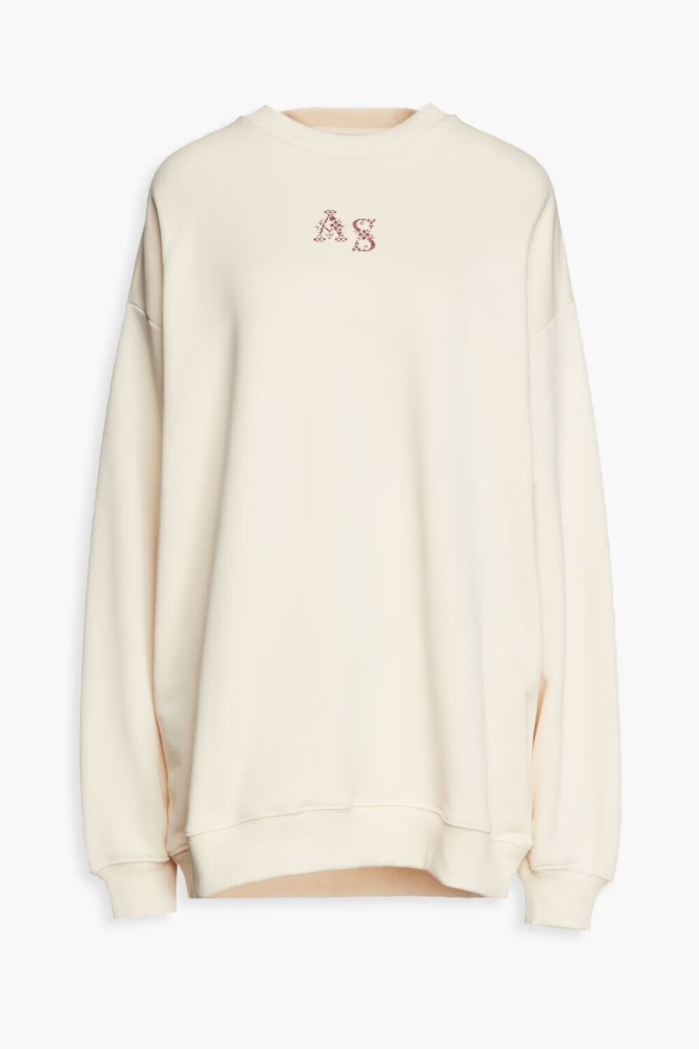 

Толстовка из хлопковой махры с французской вышивкой Acne Studios, бежевый