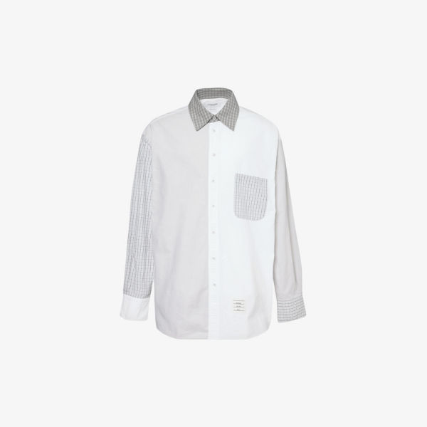 Рубашка funmix с контрастными вставками Thom Browne, белый