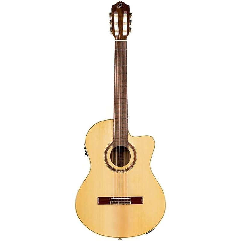 Акустическая гитара Ortega Guitars 6 String Performer Series Solid Top Slim Neck Acoustic-Electric Nylon Classical Guitar w/Bag, Right