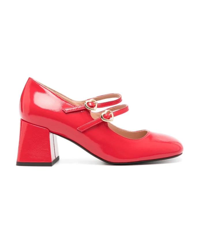 

Туфли из лакированной кожи на блочном каблуке Love Moschino, красный