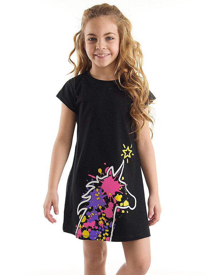 

Платье Denokids Unicorn Splash, черный