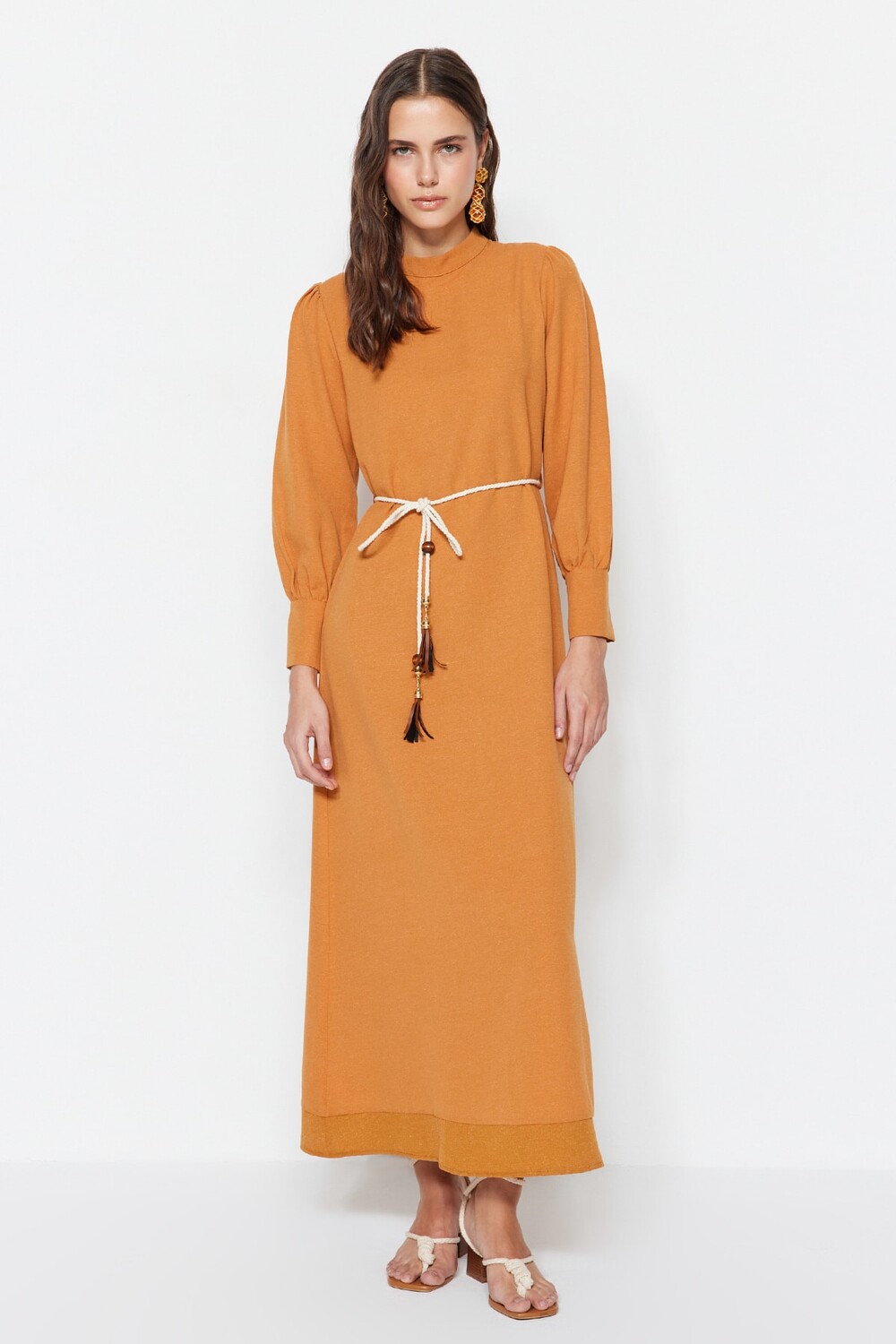 

Платье - Оранжевый - А-силуэт Trendyol Modest, оранжевый