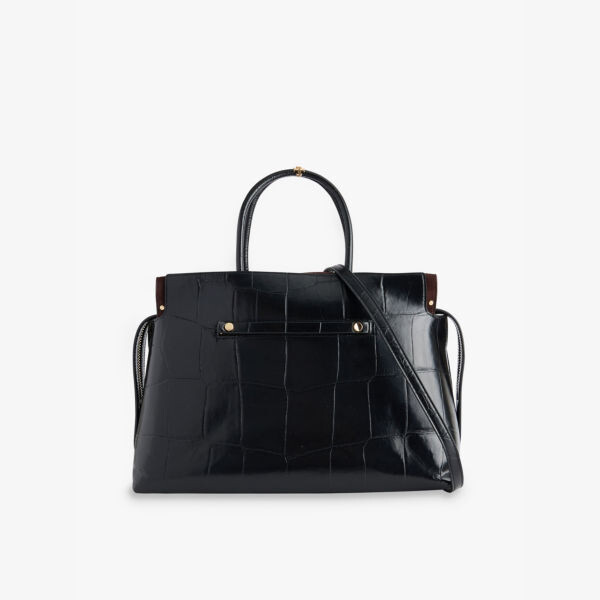 

Сумка Mercer Large из кожи с тиснением под крокодила с верхней ручкой Tory Burch, черный