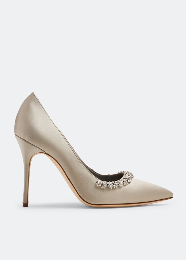

Туфли Manolo Blahnik Olarana Satin, серый