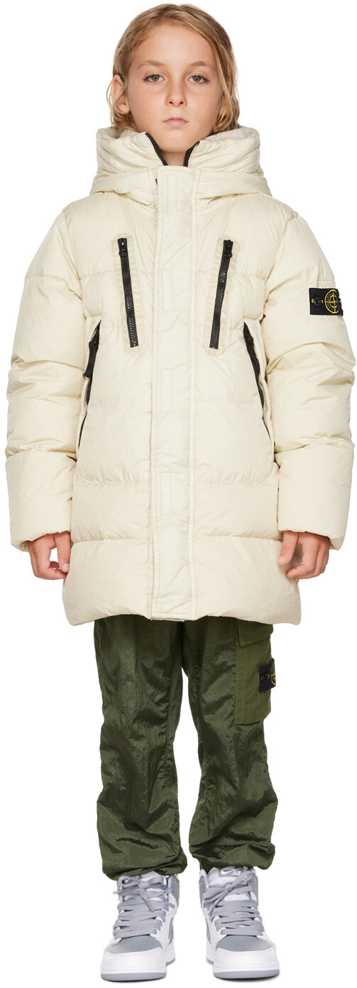 

Детский жатый пуховик Off-White Stone Island Junior