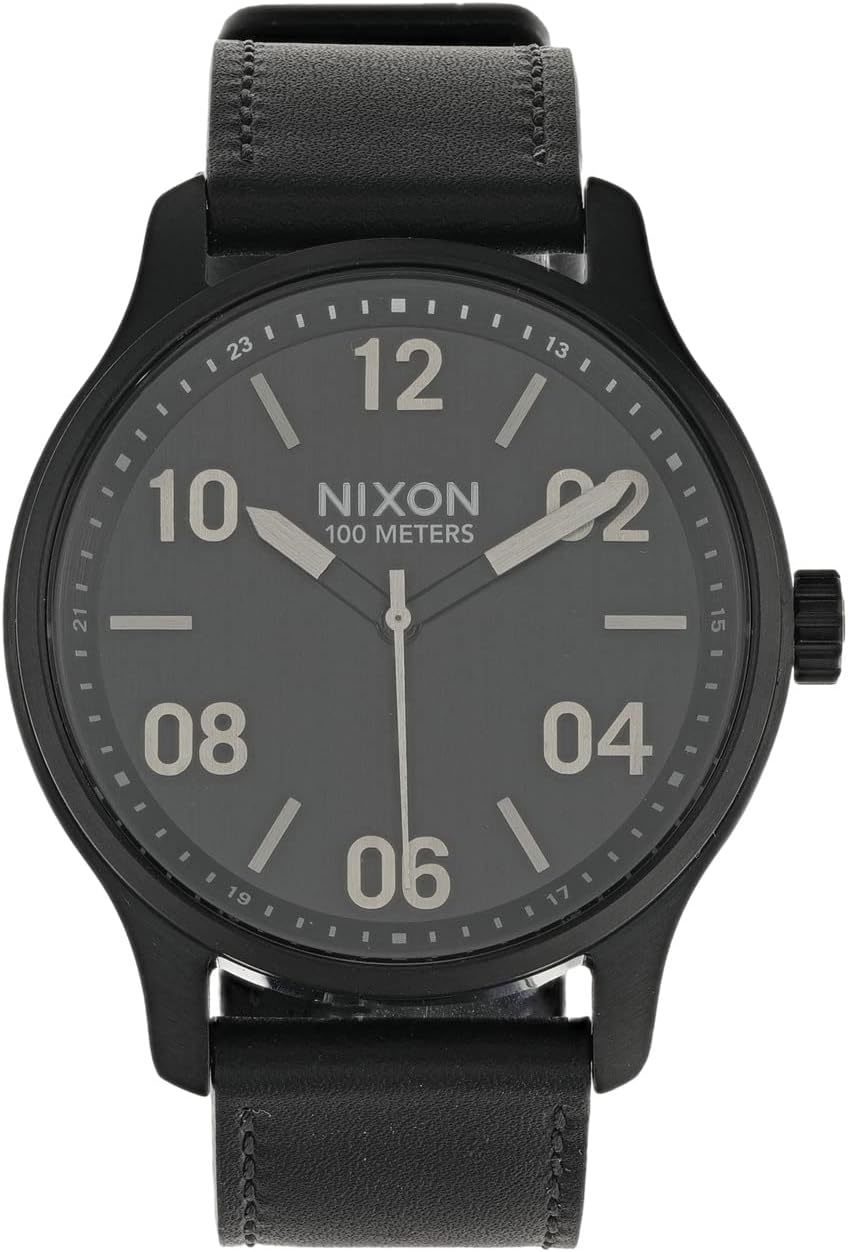 цена Часы Patrol Leather Nixon, цвет Black/Silver/Black