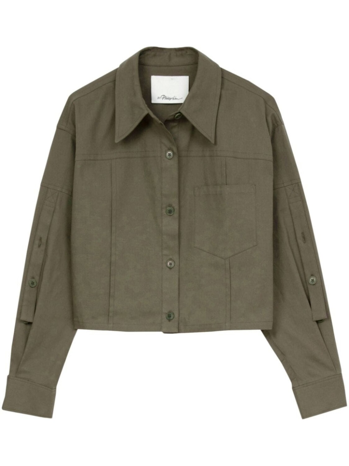 

3.1 Phillip Lim укороченная рубашка с длинными рукавами, зеленый