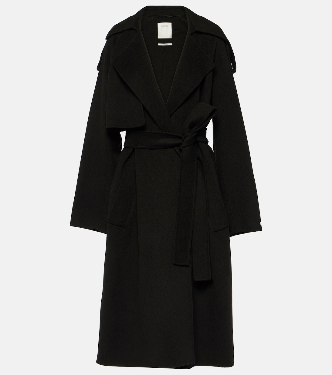 

Пальто fiore из шерсти с запахом Sportmax, черный